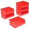 Global Industrial Hang & Stack Storage Bin, Plastic, Red, 7 in H, 16-1/2 in W 269686RD - alternate 4